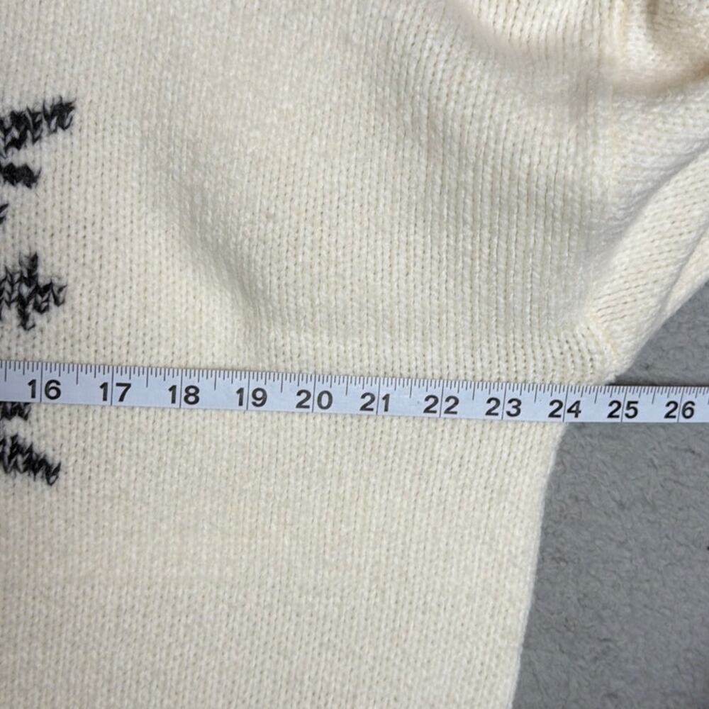 Sundance Snowflake Sweater XL Ivory Black Fair Isle Cozy Winter Christmas Knit - Picture 4 of 8